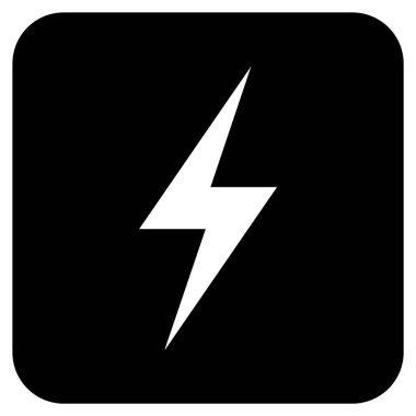 Elektrik düz kare vektör simgesi