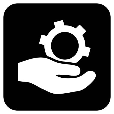 Mühendislik hizmet düz kare vektör simgesi