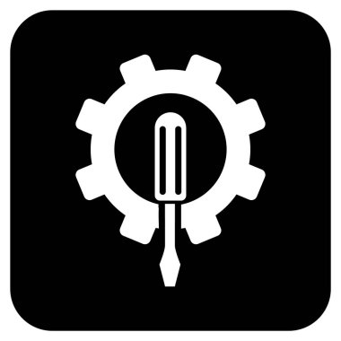 Düz kare vektör simge mühendislik