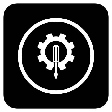 Düz kare vektör simge mühendislik