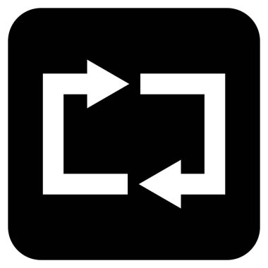 Exchange oklar düz kare vektör simgesi