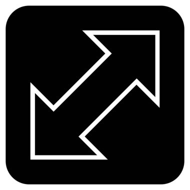 Exchange çapraz düz kare vektör simgesi