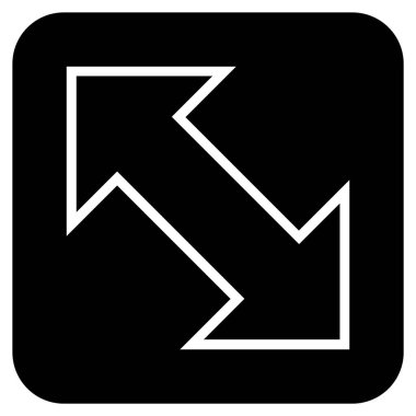 Exchange çapraz düz kare vektör simgesi