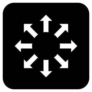 Oklar düz kare vektör simgesini genişletin