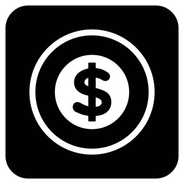 Finans düz kare vektör simgesi