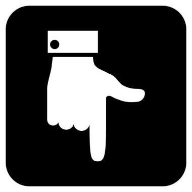 El işaretçisi düz aşağı vektör simgesi kare