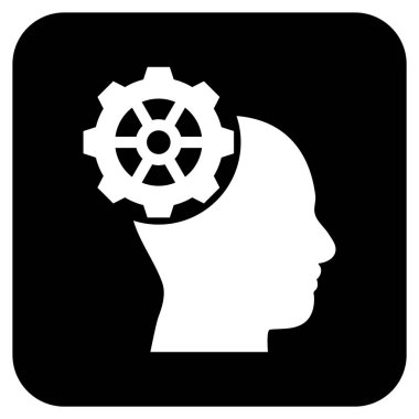 Düz kare vektör simge kafa dişli