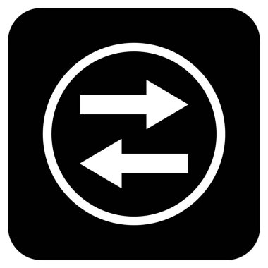 Yatay Çevir oklar düz kare vektör simgesi