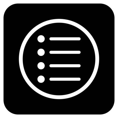 Öğeleri düz kare vektör simgesi