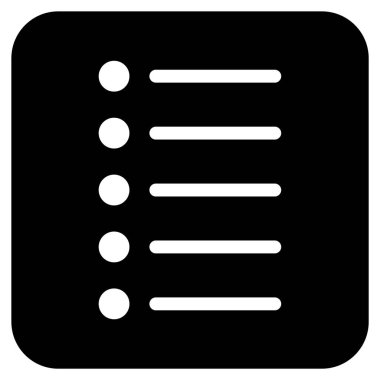 Öğeleri düz kare vektör simgesi