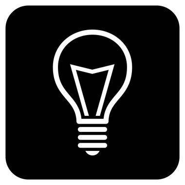 Lamba ampul düz kare vektör simgesi