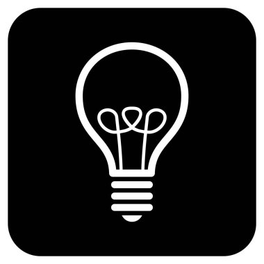 Lamba ampul düz kare vektör simgesi