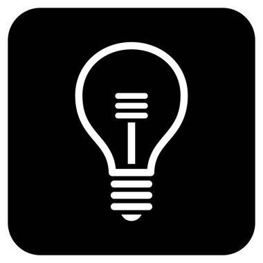 Lamba ampul düz kare vektör simgesi