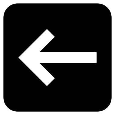 Sol ok düz kare vektör simgesi