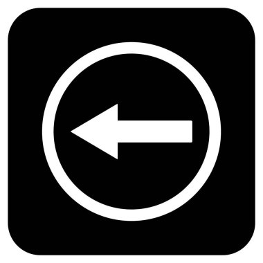 Sol ok düz kare vektör simgesi yuvarlak