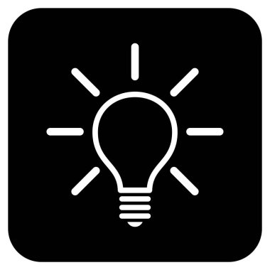 Ampul düz kare vektör simgesi