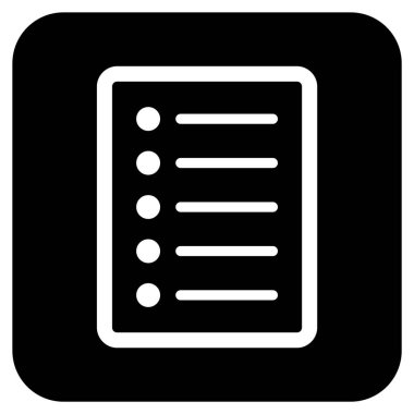 Vektör simge listesi sayfa düz kare