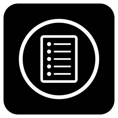 Vektör simge listesi sayfa düz kare