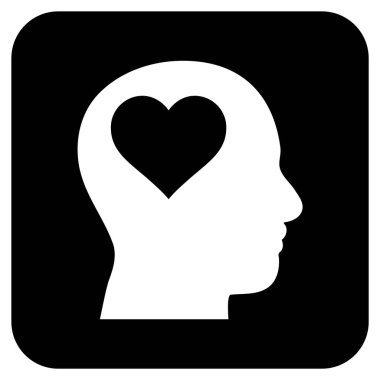 Sevgili baş düz kare vektör simgesi