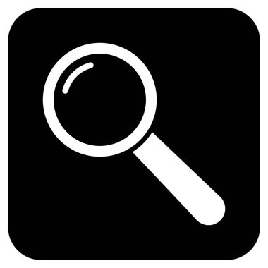 Büyüteç'i düz kare vektör simgesi