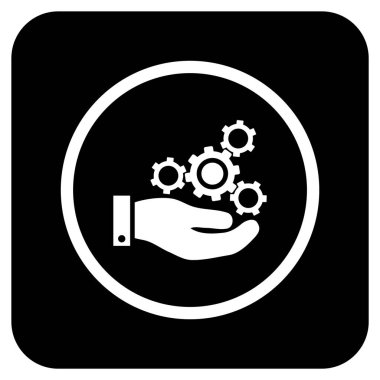 Vektör simge mekanik Servisi düz kare