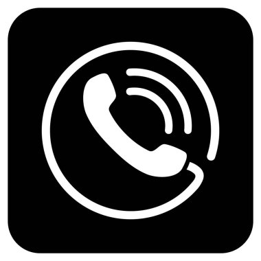 Telefon görüşmesi düz kare vektör simgesi