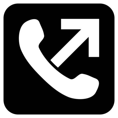 Giden arama düz kare vektör simgesi