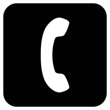 Telefon alıcı düz kare vektör simgesi
