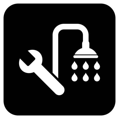 Sıhhi tesisat düz kare vektör simgesi