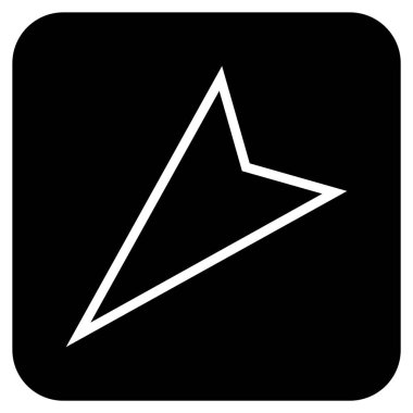 İşaretçi sol düz vektör simgesi kare.