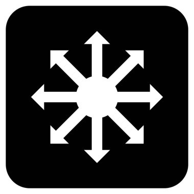 Radyal oklar düz kare vektör simgesi