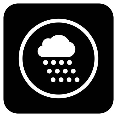 Yağmur bulutu düz kare vektör simgesi