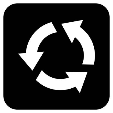 Geri dönüşüm düz kare vektör simgesi