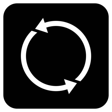 Geri dönüşüm düz kare vektör simgesi