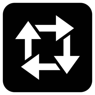 Geri dönüşüm düz kare vektör simgesi