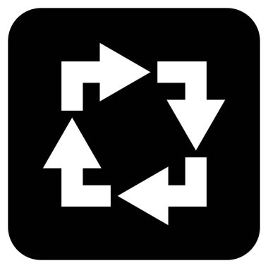 Geri dönüşüm düz kare vektör simgesi
