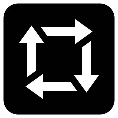 Geri dönüşüm düz kare vektör simgesi