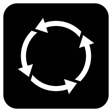 Geri dönüşüm düz kare vektör simgesi