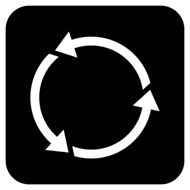 Geri dönüşüm düz kare vektör simgesi