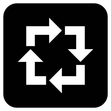 Geri dönüşüm düz kare vektör simgesi