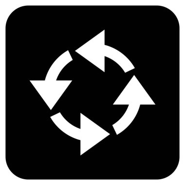 Geri dönüşüm düz kare vektör simgesi