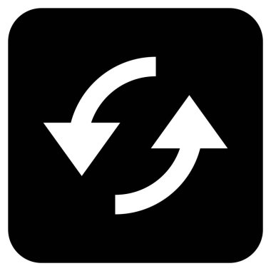 Düz kare vektör simge Yenile