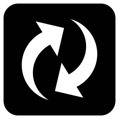 Düz kare vektör simge Yenile