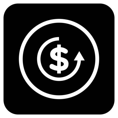 Düz kare vektör simge iade