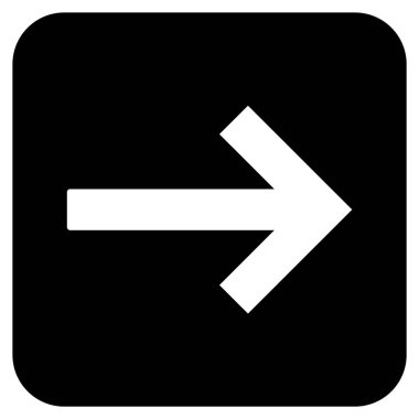 Sağ ok düz kare vektör simgesi