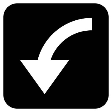 Saatin tersi yönde düz kare vektör simge döndürmek