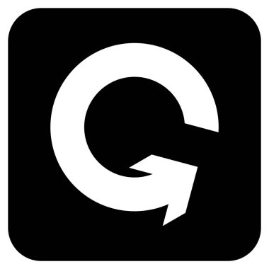 Saatin tersi yönde düz kare vektör simge döndürmek