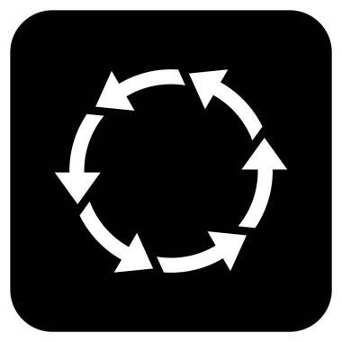 Saatin tersi yönde düz kare vektör simge döndürmek