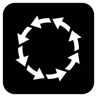 Saatin tersi yönde düz kare vektör simge döndürmek