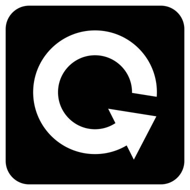 Saatin tersi yönde düz kare vektör simge döndürmek